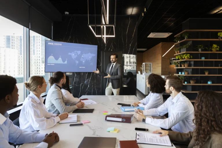 Non-native speaker delivering a pre-sales presentation in English to business customers